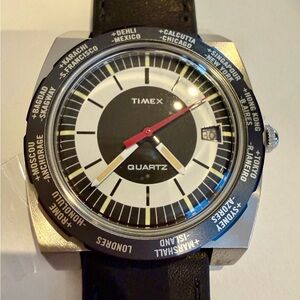 Timex World Time 1972 Reissue Classic 39mm Vintage Inspired Watch TW2V69500